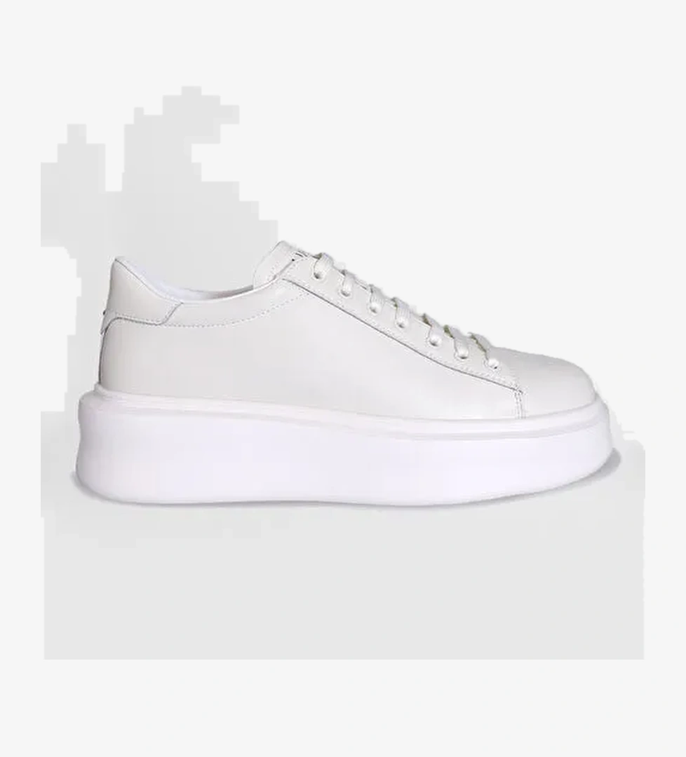 Gage Erkek Deri Sneaker Ayakkabı Beyaz - Görsel 1