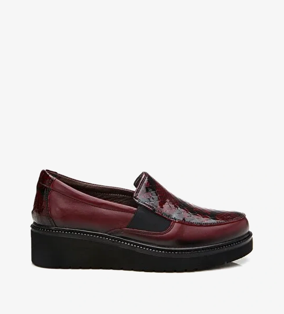 Hotiç Bordo Kadın Deri Loafer 01AYH294670A178 - Görsel 1