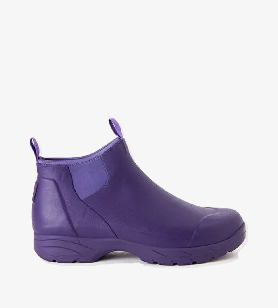 Unisex Mor Suni Deri Yarım Bot - Görsel 1