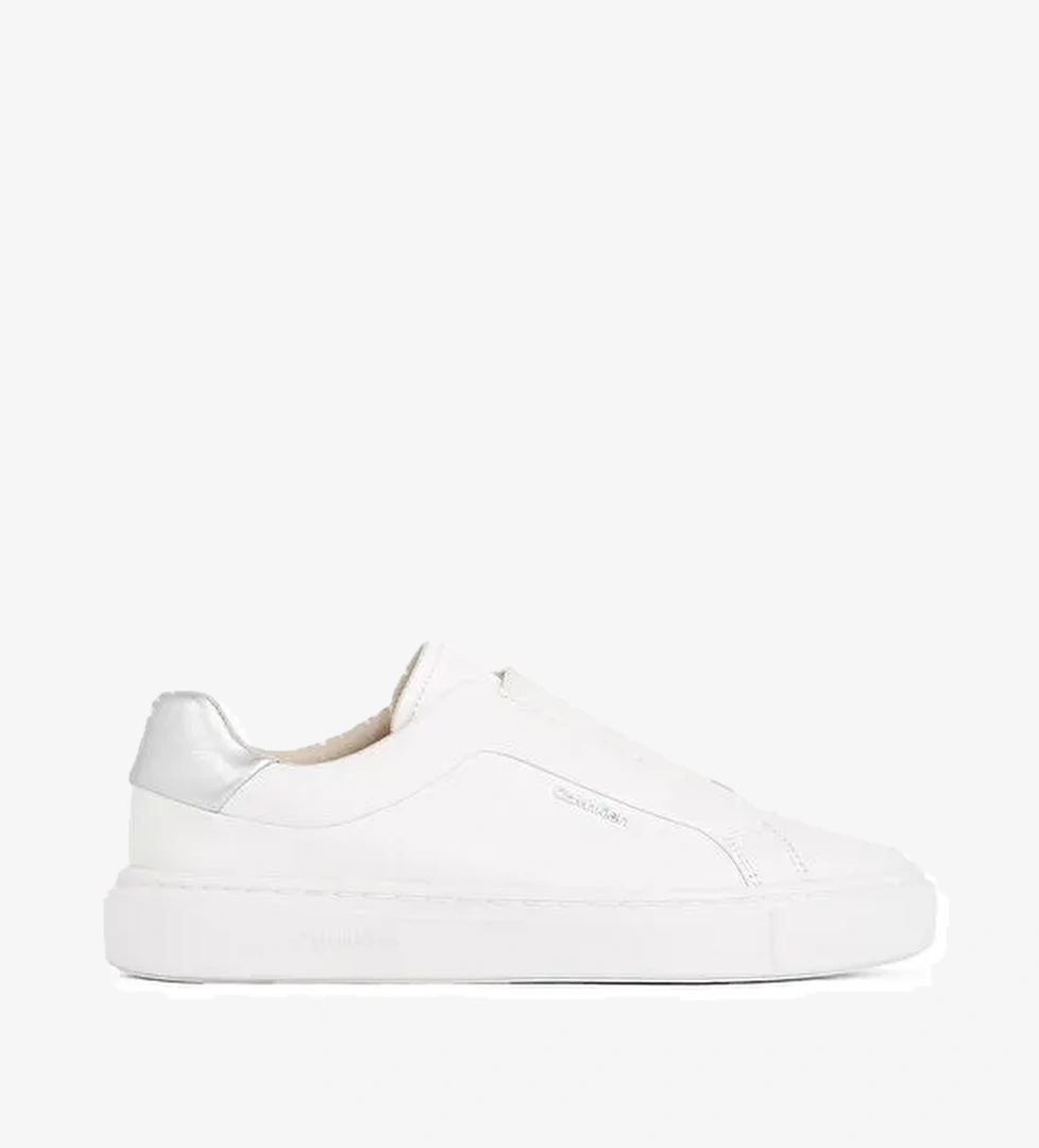 Calvin Klein Beyaz - Gümüş Kadın Deri Sneaker HW0HW02289