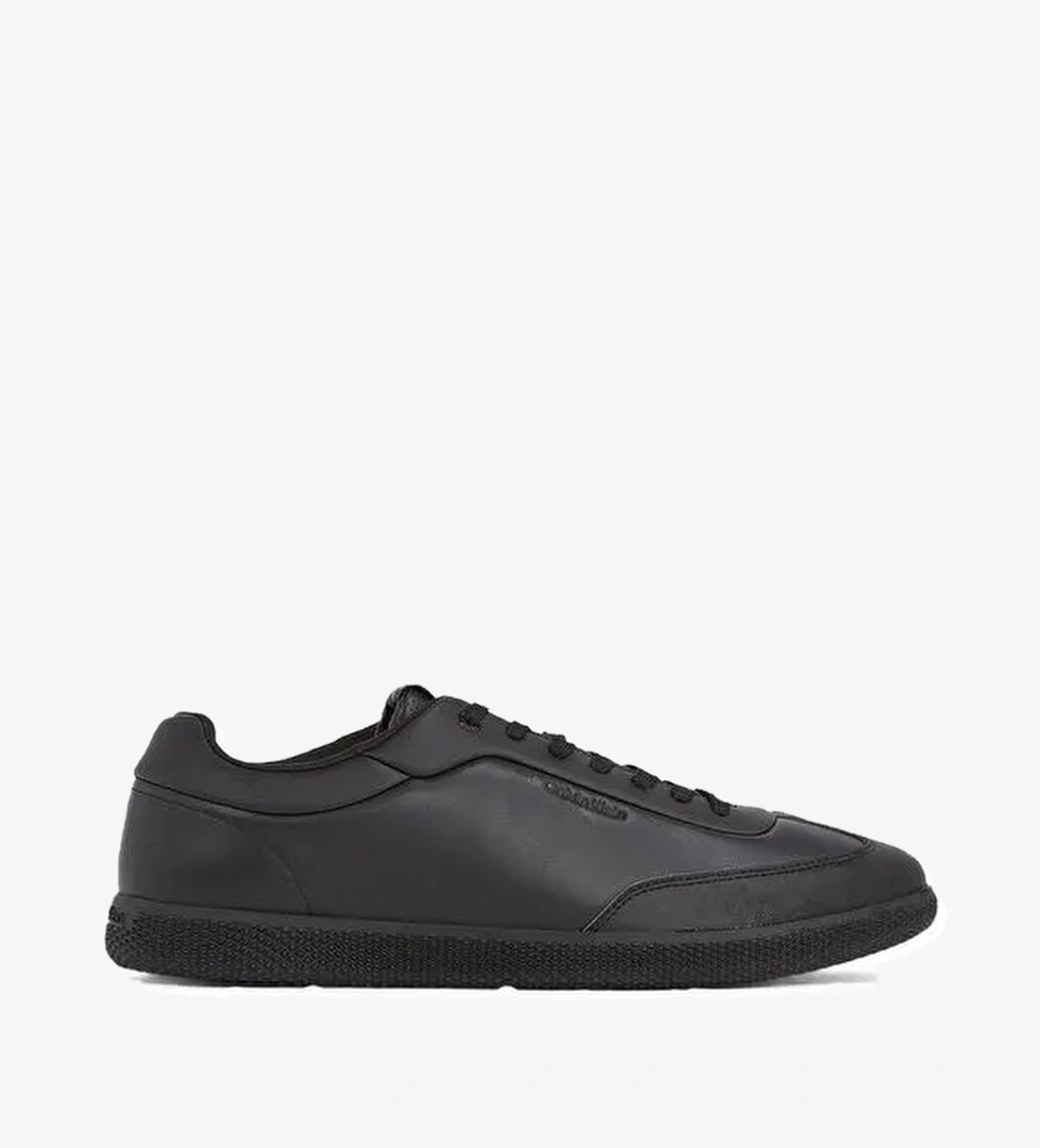 Calvin Klein Siyah Erkek Deri Sneaker LOW TOP LACE UP LTH - Görsel 1