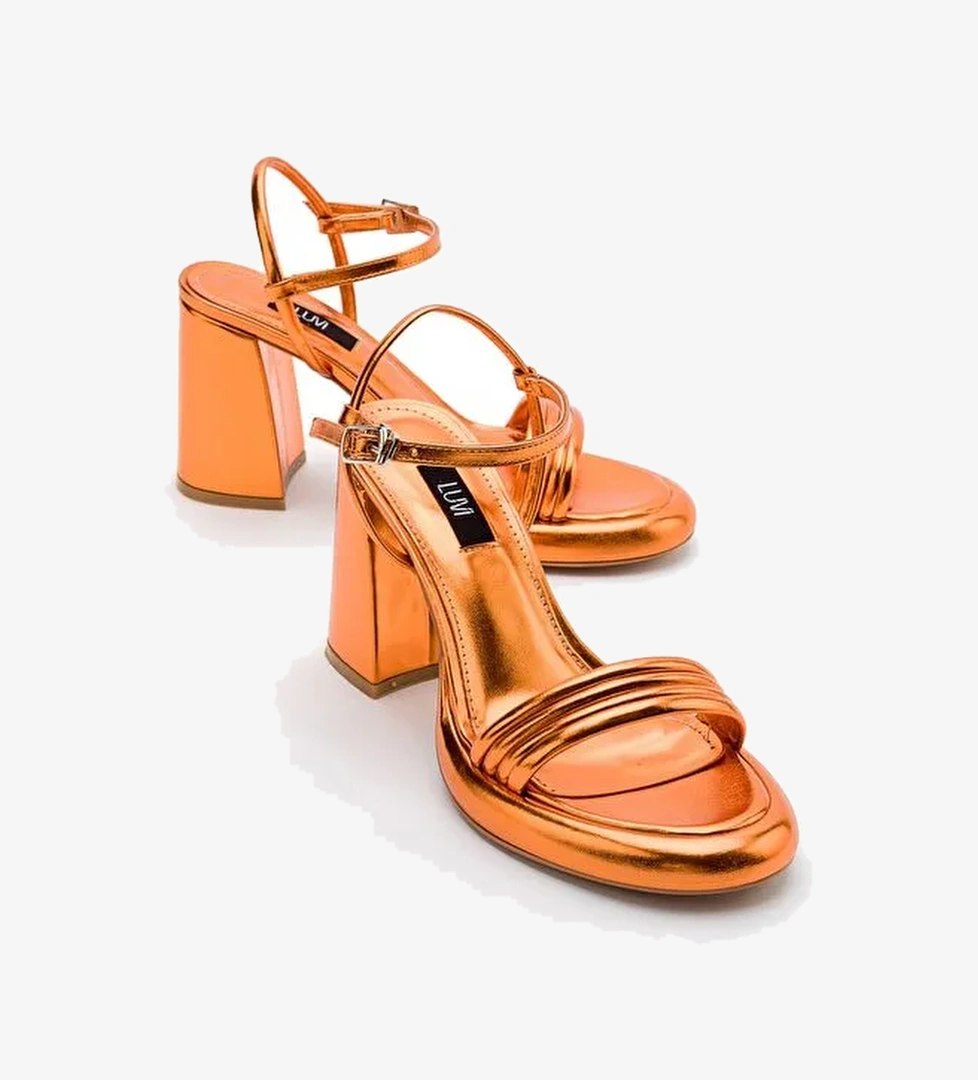 Luvi Shoes Turuncu Kadın Topuklu Ayakkabı 28-23760 - Görsel 1