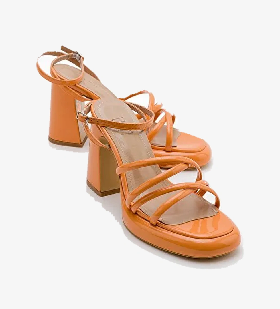 OPPE Turuncu Rugan Kadın Platform Topuklu Ayakkabı - Görsel 1