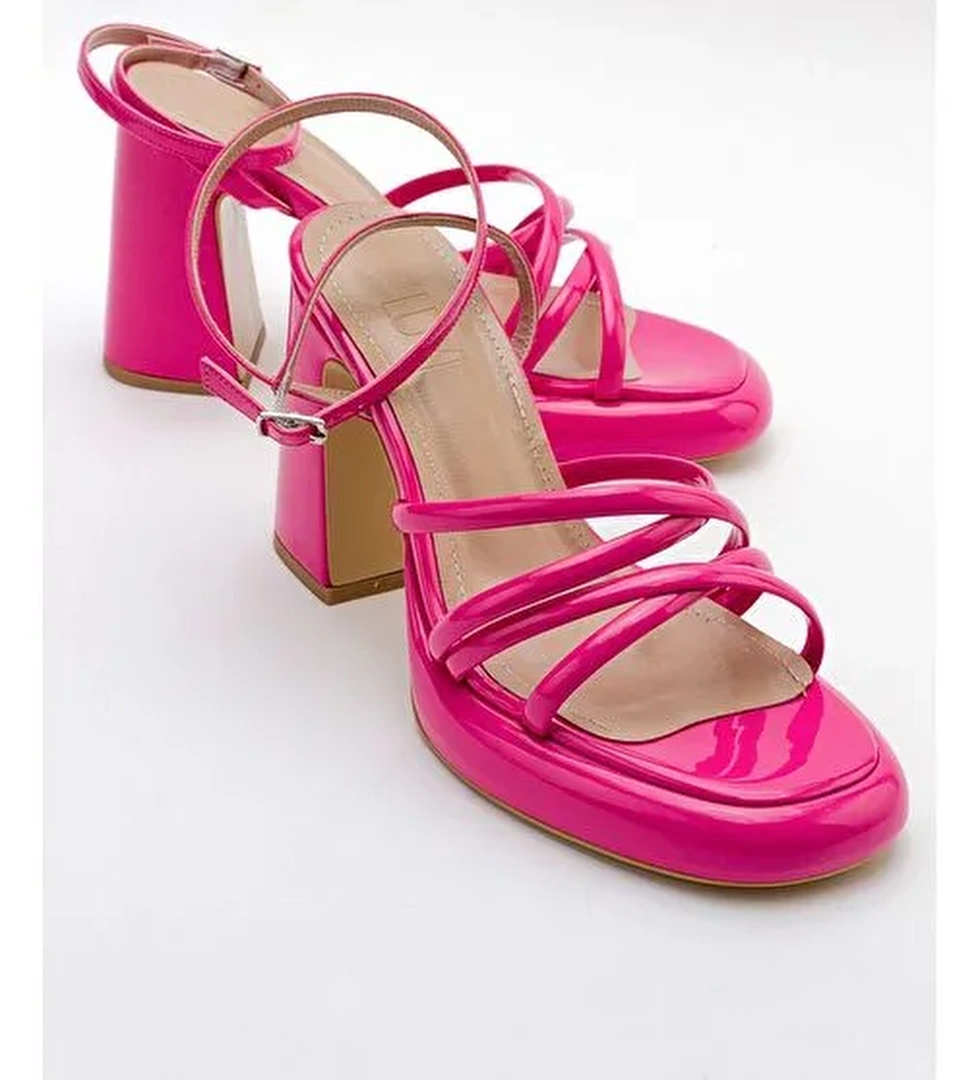 OPPE Fuşya Rugan Kadın Platform Topuklu Ayakkabı - Görsel 1