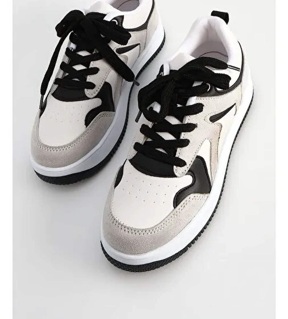 Kadın Sneaker Yüksek Taban Spor Ayakkabı Aryan Gri Süet - Görsel 1