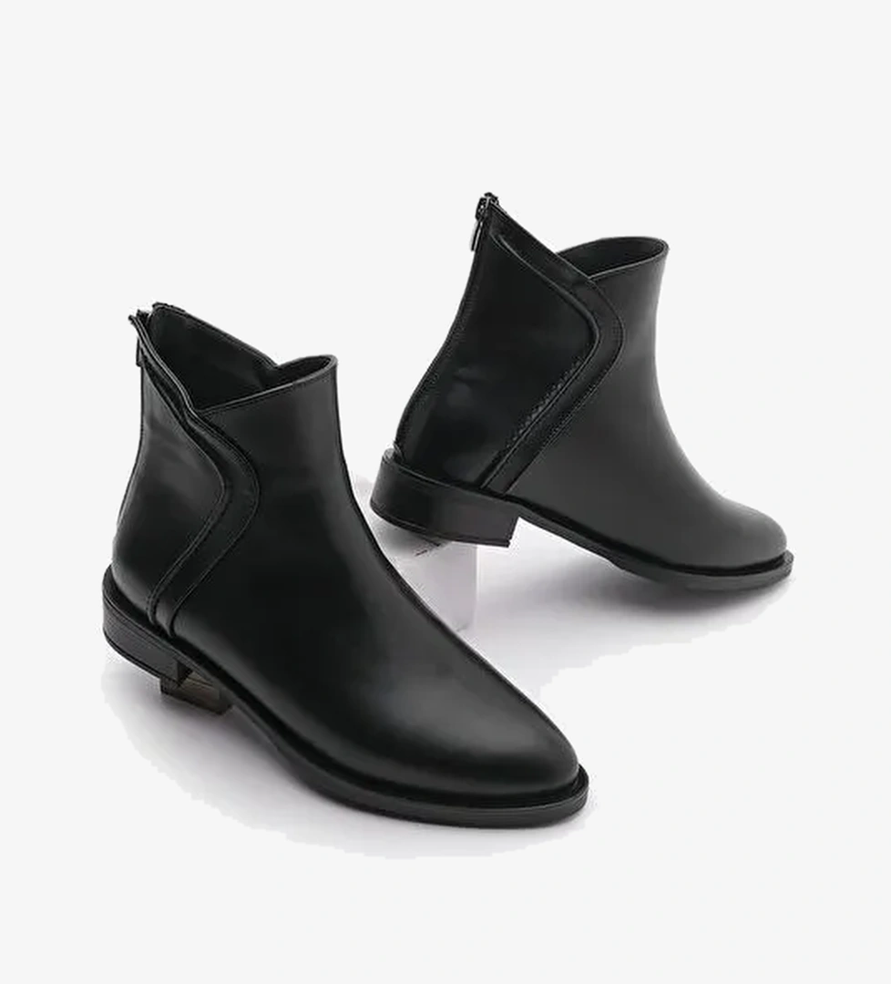 Kadın Arkadan Fermuarlı Günlük Bot Pagosa Siyah - Görsel 1