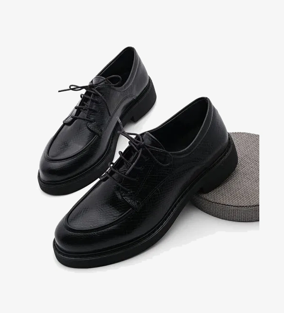 Marjin Siyah Kadın Oxford Ayakkabı 32103385050 - Görsel 1