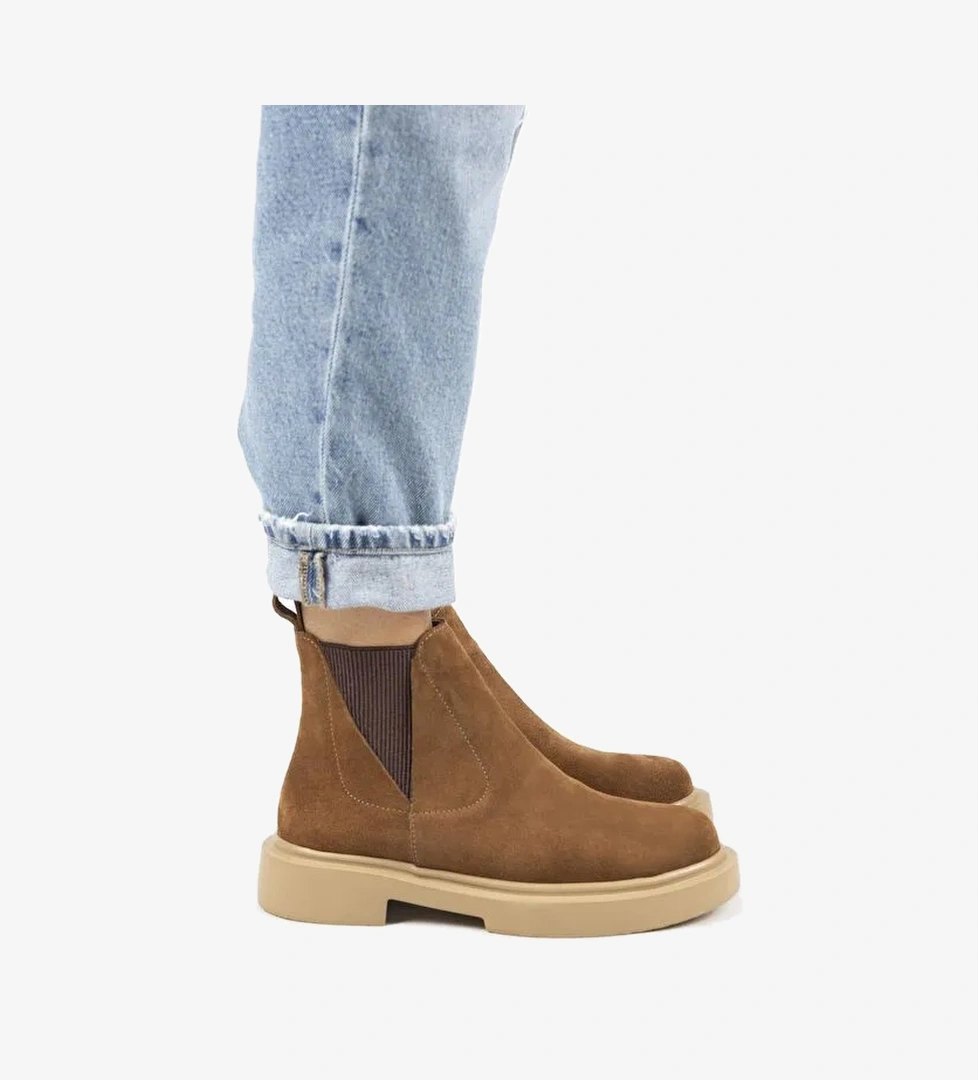 Manijero Annabel Kadın Deri Hakiki Deri Lastikli Taba Bot - Görsel 1