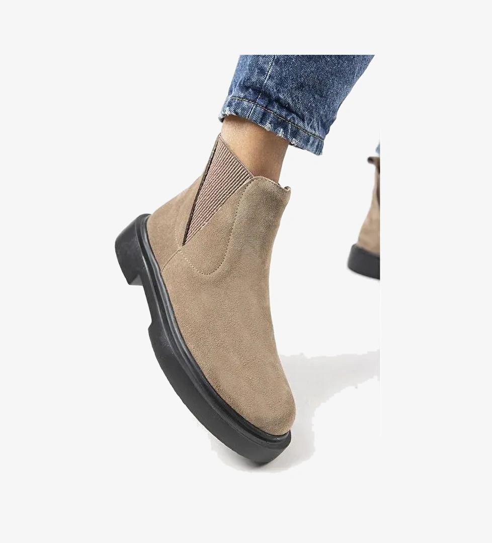 Manijero Annabel Kadın Hakiki Deri Lastikli Vizon Bot - Görsel 1