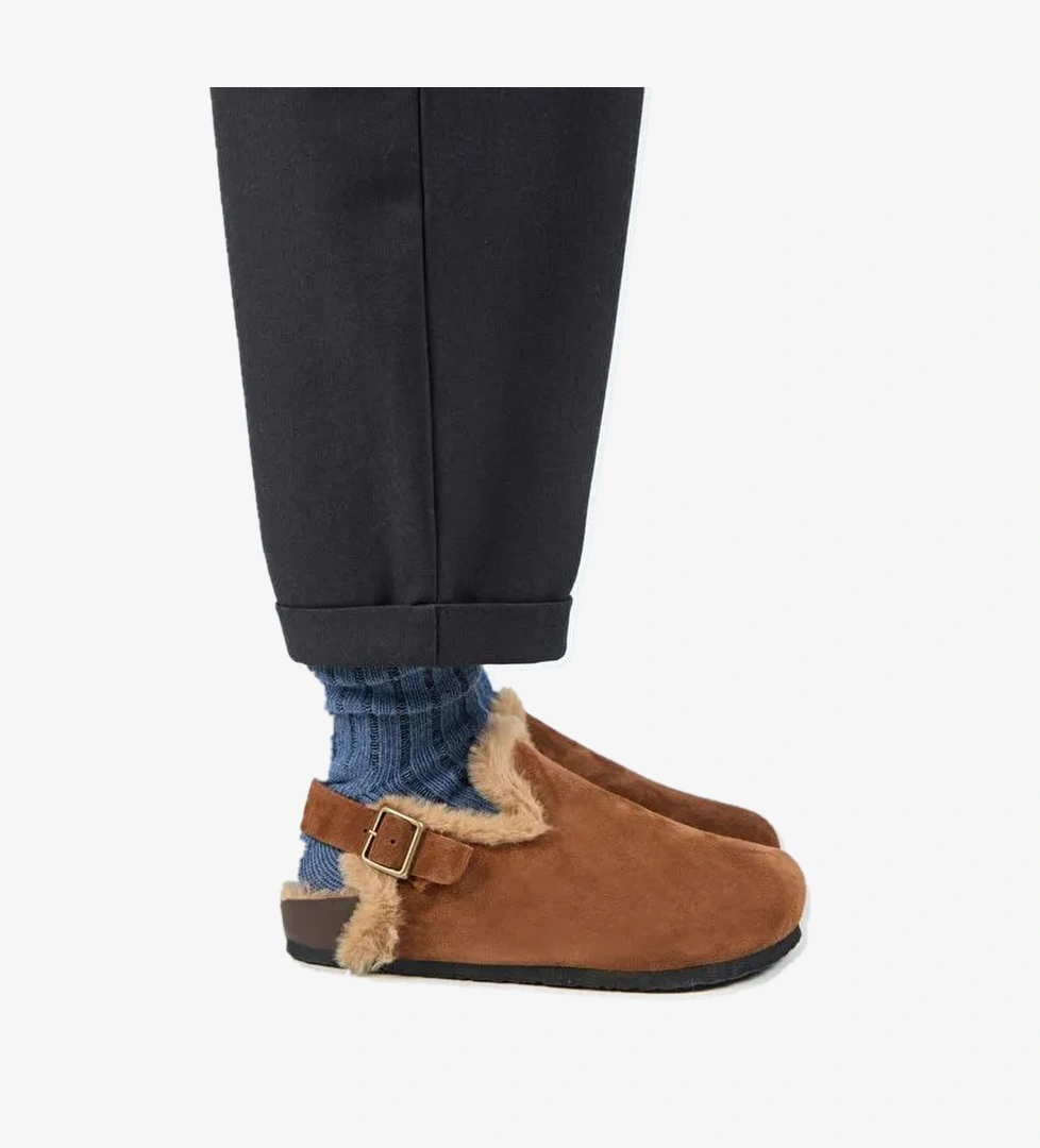 Manijero Taba Kadın Deri - Kürklü Sandalet MNJ.181.03 - Görsel 1