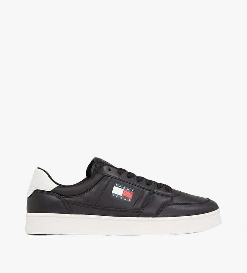 Tommy Hilfiger Siyah Erkek Deri Sneaker TJM THE GREENWICH NEW ESS - Görsel 1