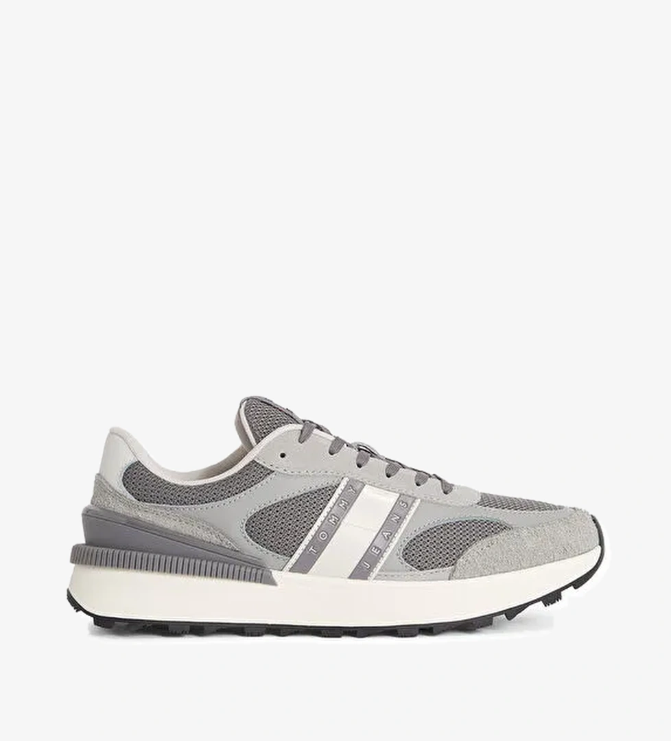 Tommy Hilfiger Gri Erkek Süet Sneaker TJM TECHNICAL RUNNER ESS - Görsel 1