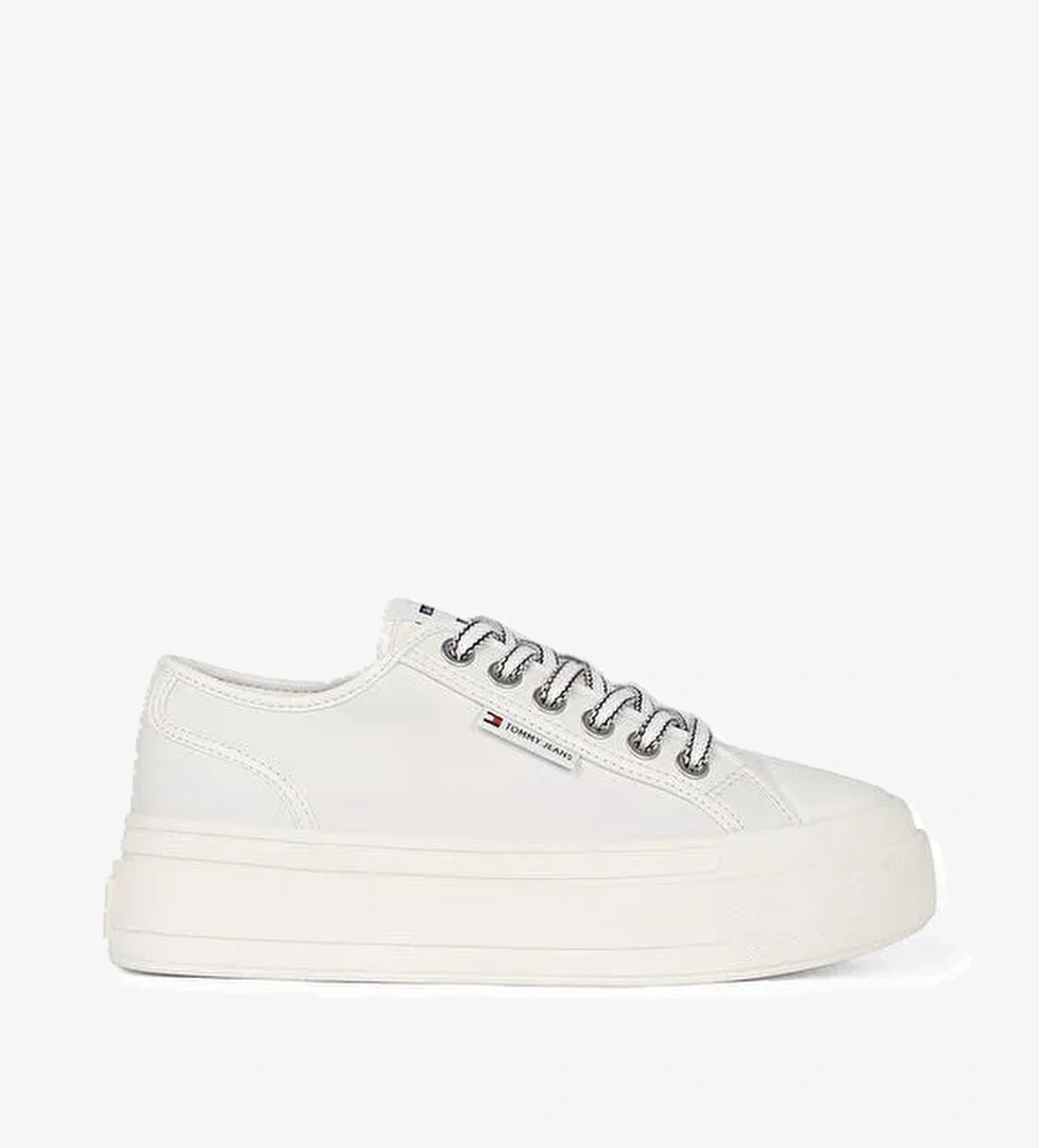 Tommy Hilfiger Ekru Kadın Deri Sneaker EN0EN02714 - Görsel 1