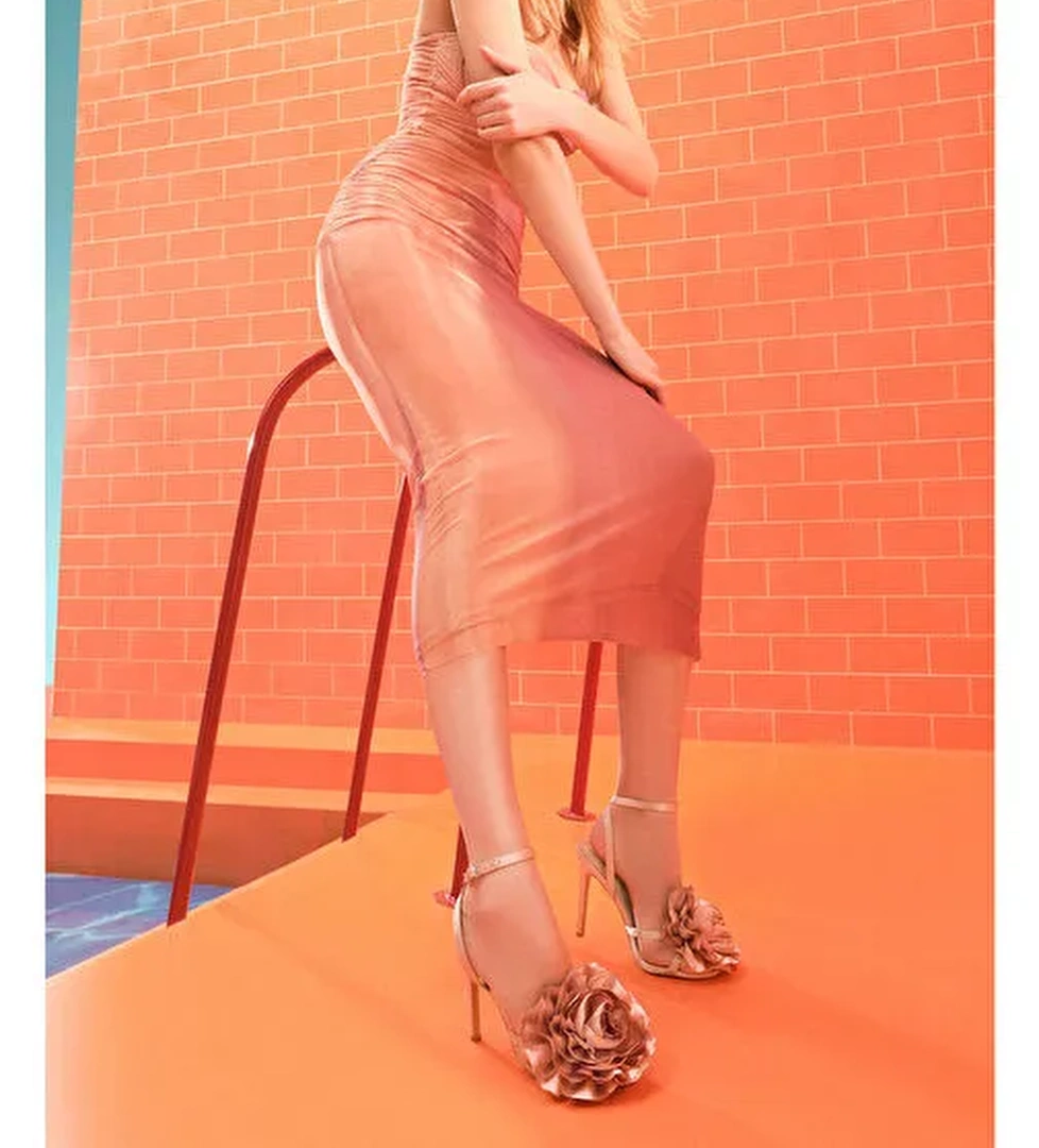 Derimod Derimod Bej Kadın Topuklu Sandalet 24SFE45256F Sandalet & Terlik | Boyner Bej - 1. görsel