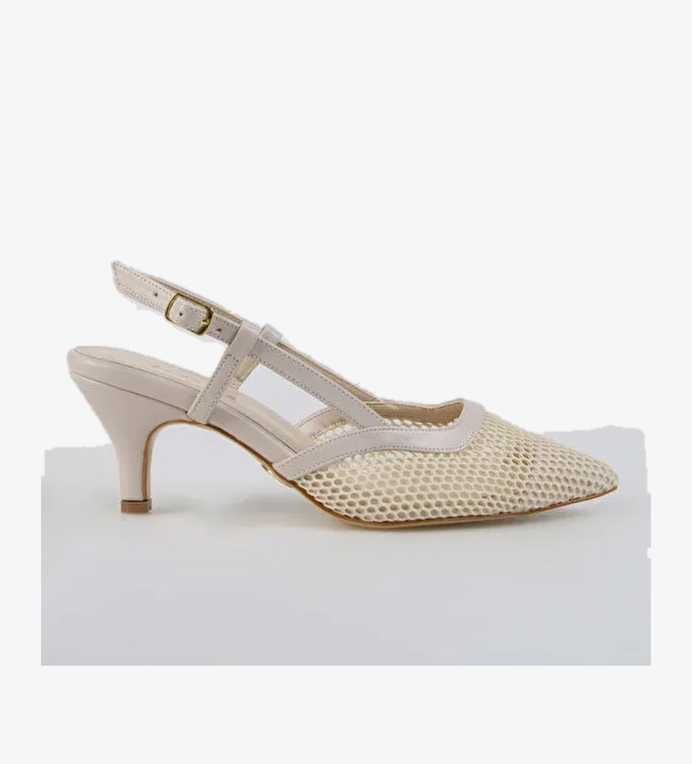Fabrika Bej Kadın Topuklu Ayakkabı CADHLA - Görsel 1