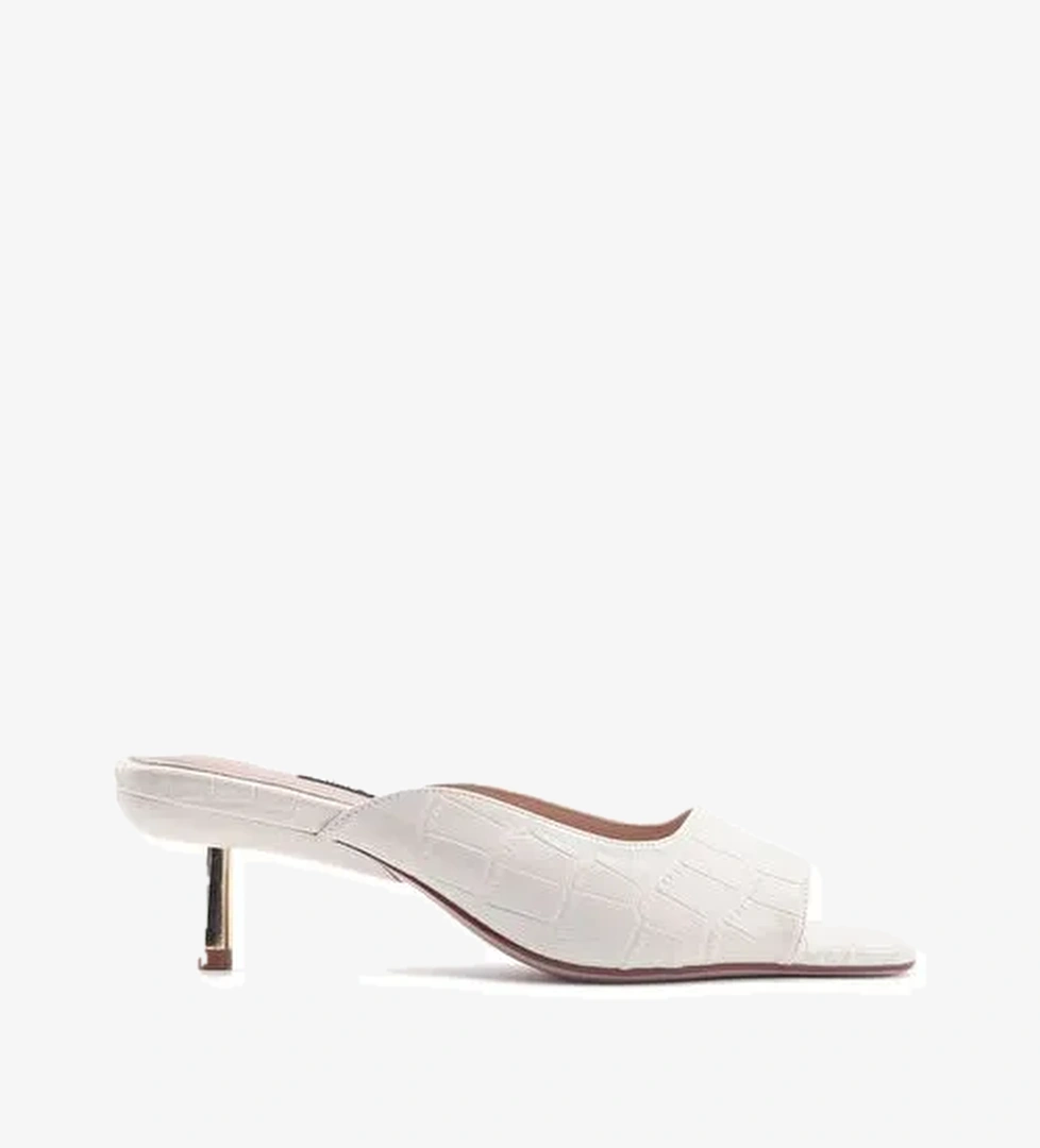 BARRA 4FX Beyaz Kadın Topuklu Terlik - Görsel 1