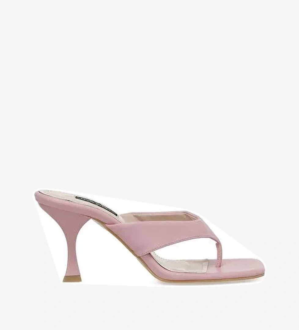 SEZZA 3FX Pembe Kadın Topuklu Terlik - Görsel 1