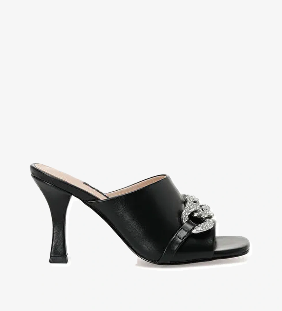 BERNE 2PR Siyah Kadın Topuklu Terlik - Görsel 1