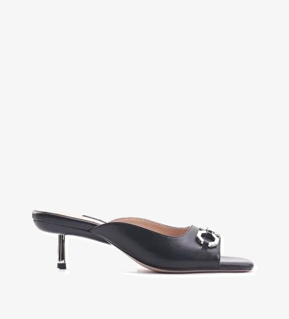 BARR 4FX Siyah Kadın Topuklu Terlik - Görsel 1