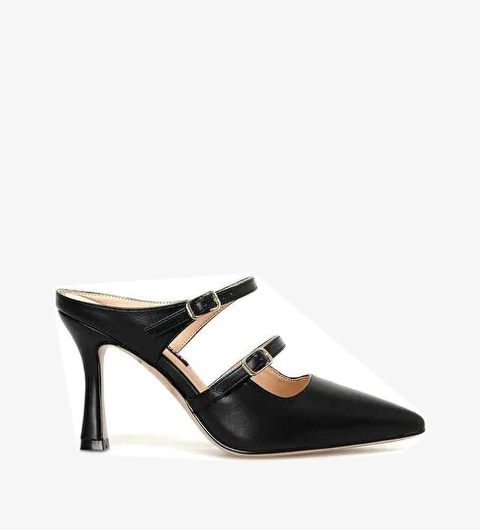 MINDIE 3PR Siyah Kadın Topuklu Terlik - Görsel 1