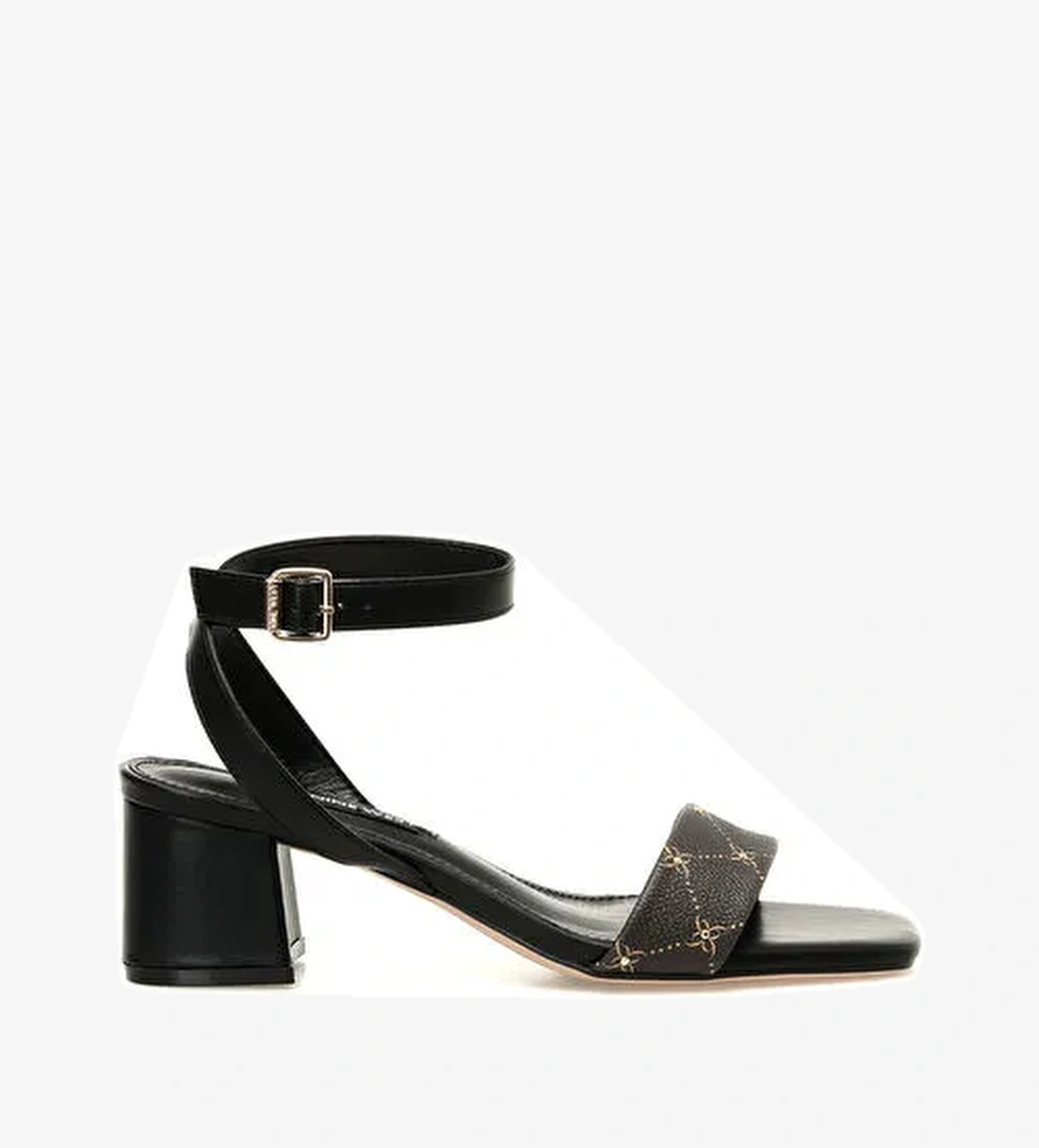 MANL 4FX Siyah Kadın Topuklu Sandalet - Görsel 1