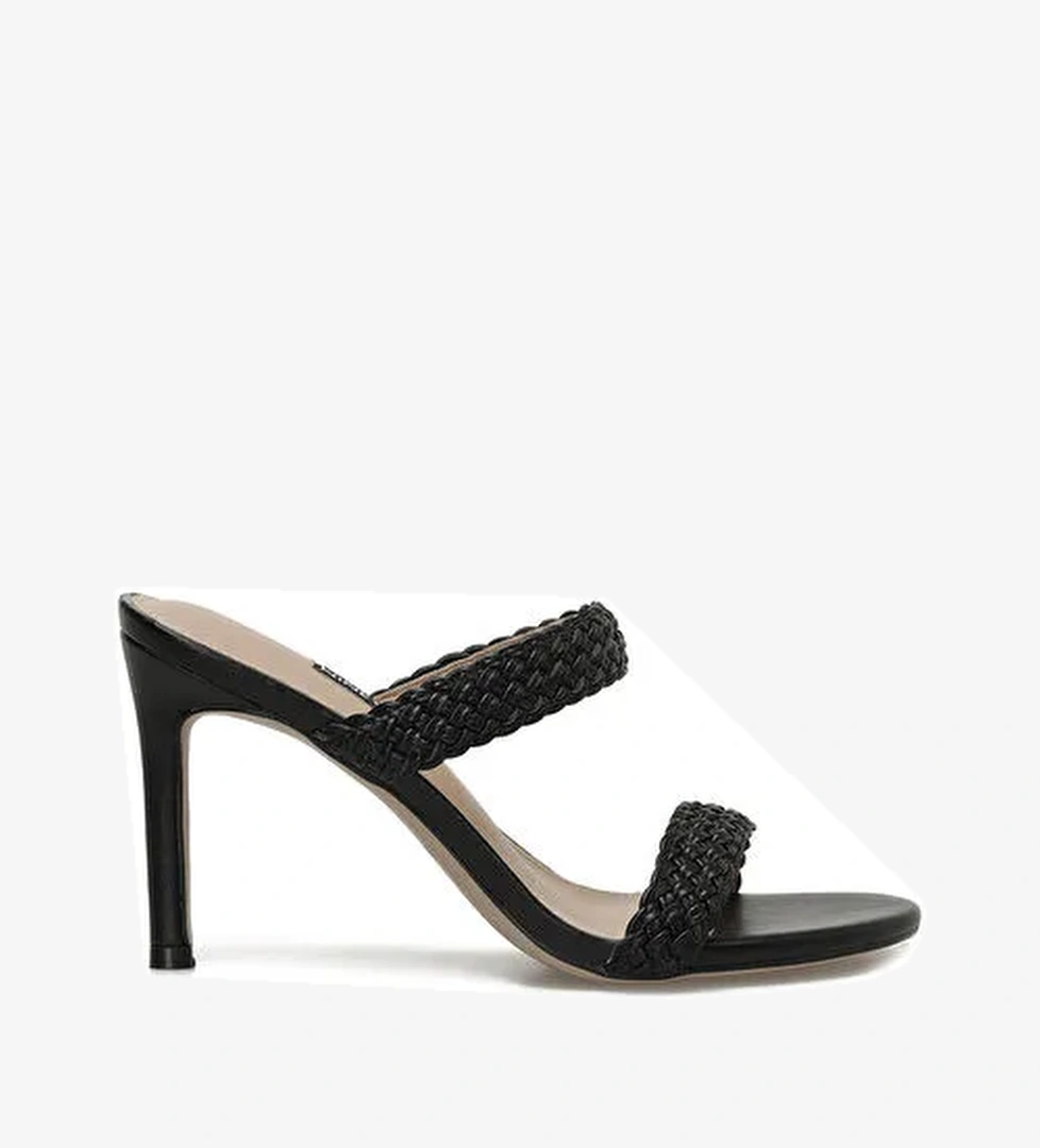 SONIYA 3FX Siyah Kadın Topuklu Terlik - Görsel 1