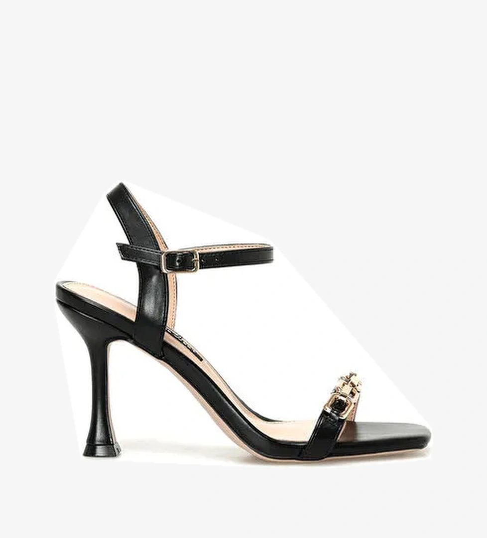 DAVIDSON 4FX Siyah Kadın Topuklu Sandalet - Görsel 1