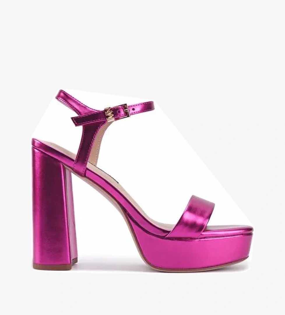 MOMA2 3PR Fuşya Kadın Topuklu Sandalet - Görsel 1