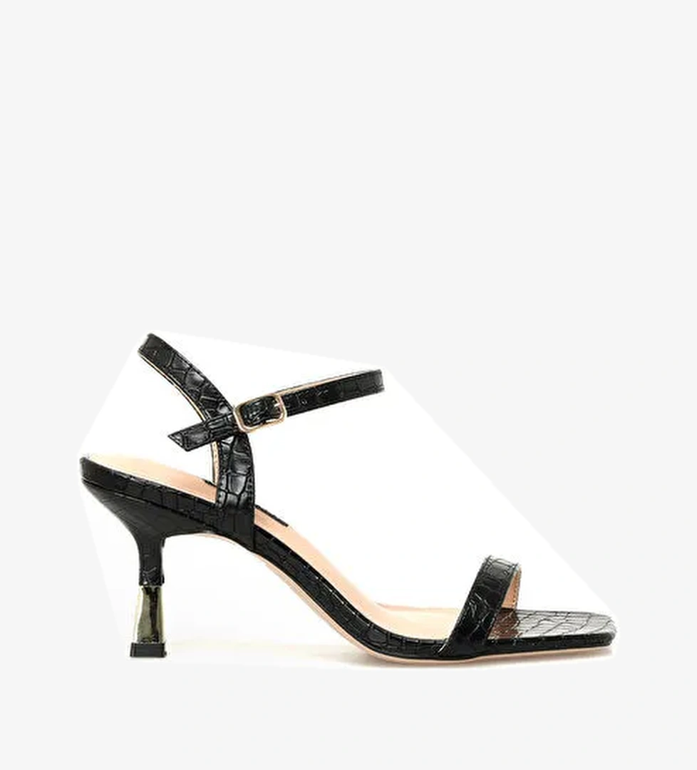 HENNO2 3PR Siyah Kadın Topuklu Sandalet - Görsel 1