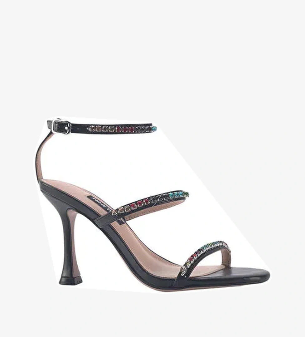 BRENDA 3FX Siyah Kadın Topuklu Sandalet - Görsel 1