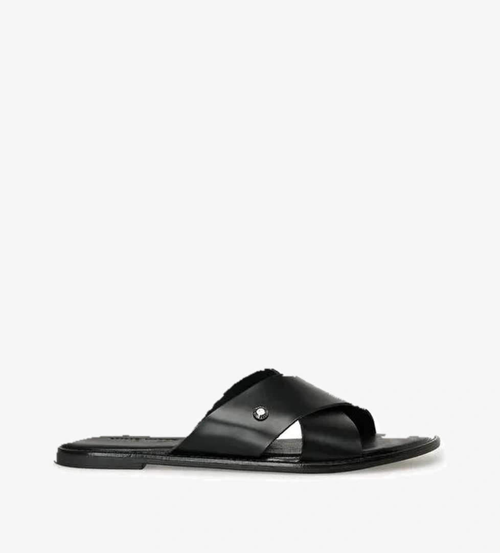 YUKKA 3FX Siyah Kadın Düz Terlik - Görsel 1