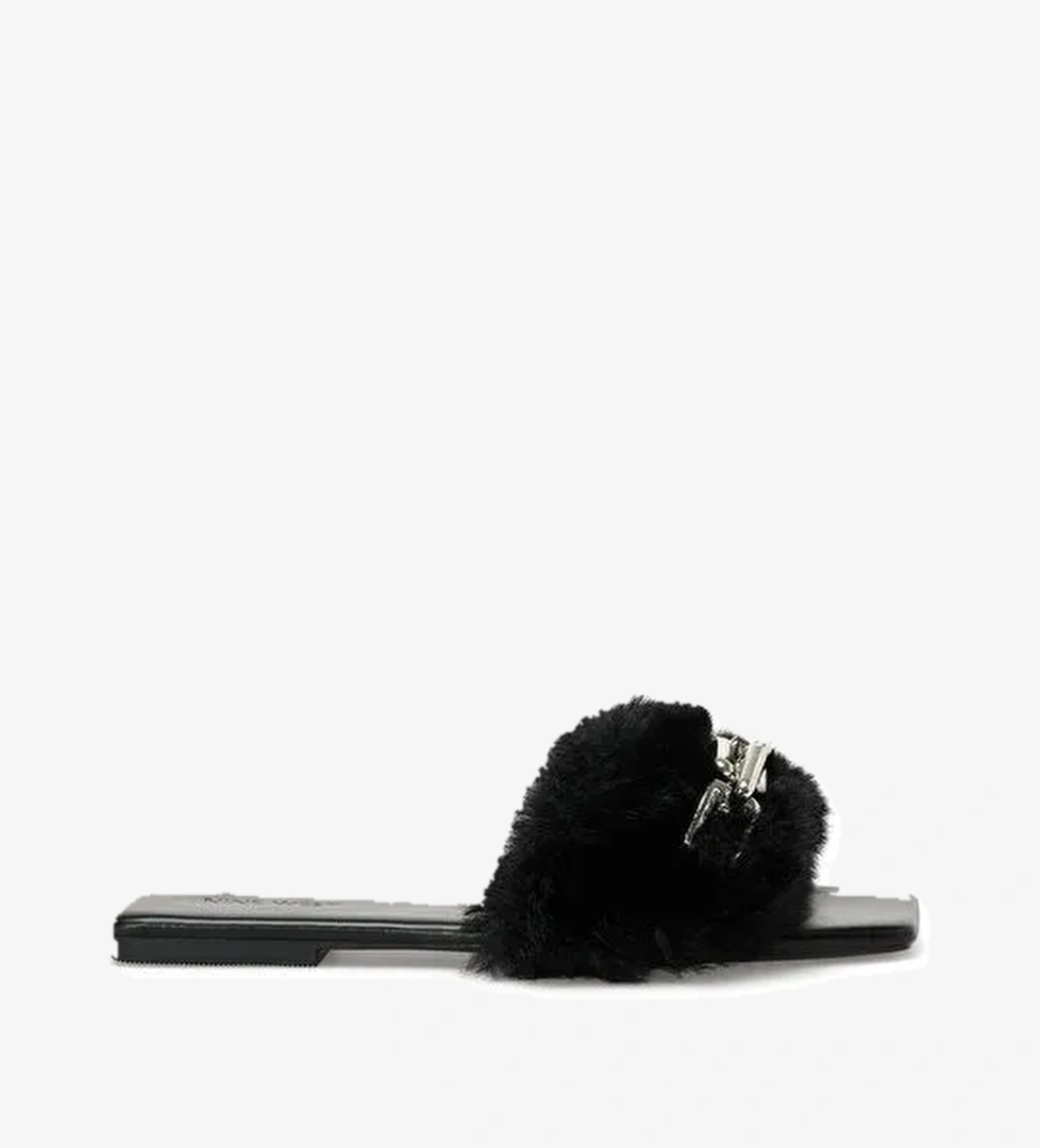 AMORA 2PR Siyah Kadın Düz Terlik - Görsel 1