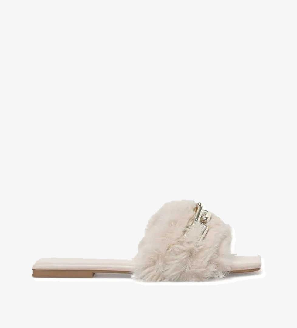 AMORA 2PR Pudra Kadın Düz Terlik - Görsel 1