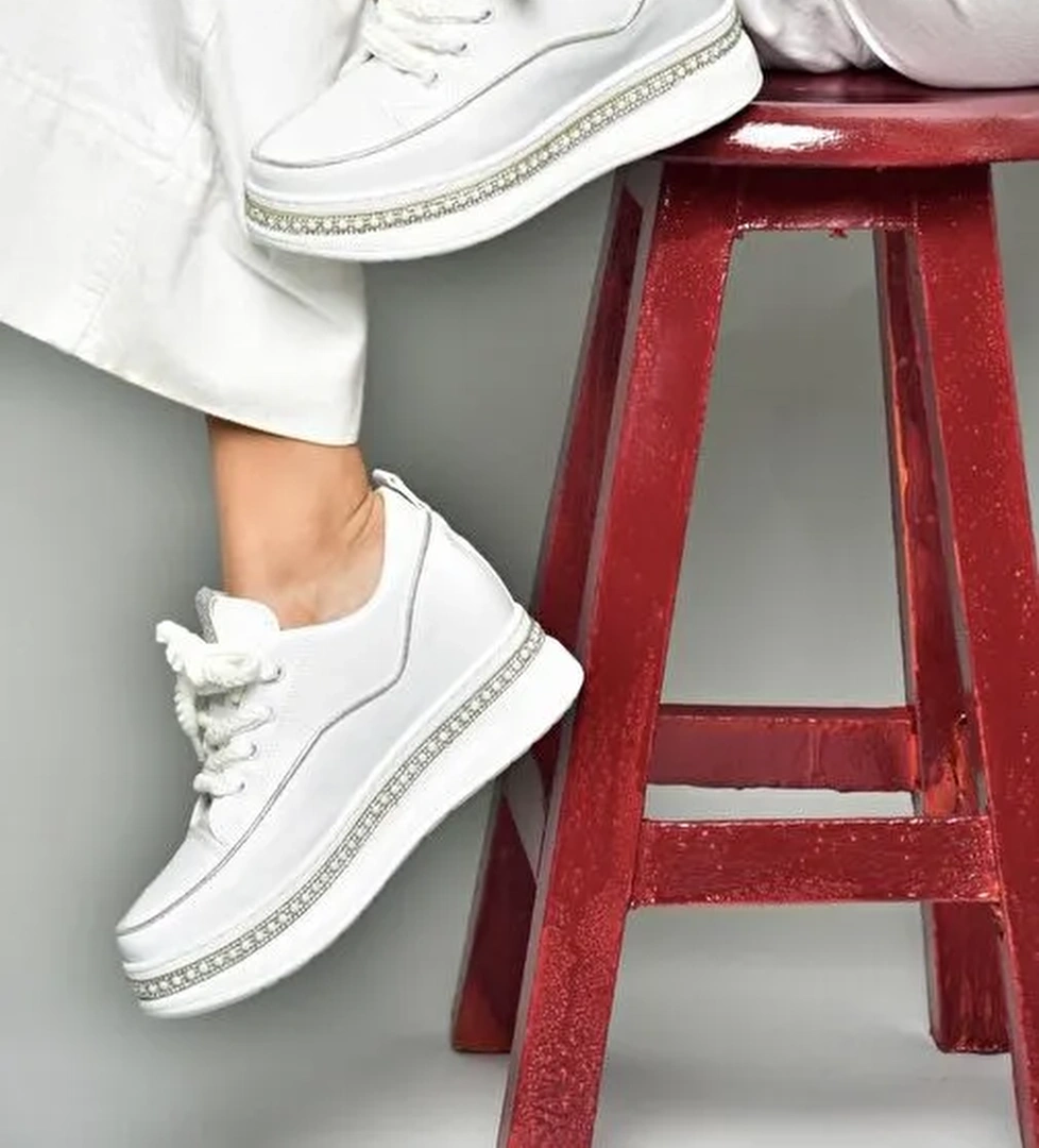 Fox Shoes Fox Shoes S602008704 Beyaz Kumaş Kalın Tabanlı Spor Ayakkabı Sneakers Boyner'de! Beyaz - 1. görsel