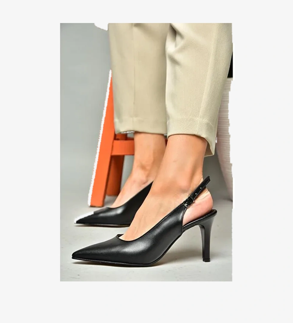 Fox Shoes Siyah Kadın Topuklu Ayakkabı 12395 - Görsel 1