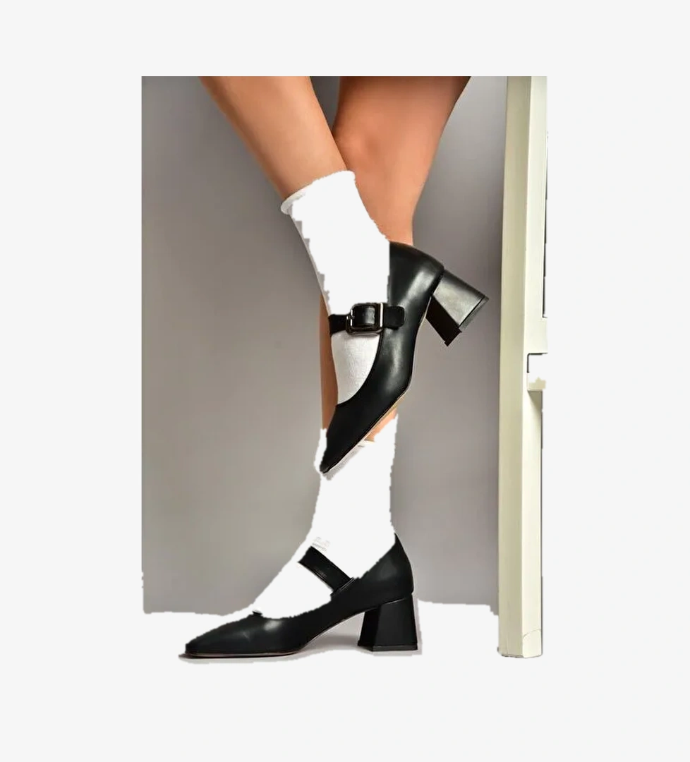 Fox Shoes Siyah Kadın Topuklu Ayakkabı 13199 - Görsel 1