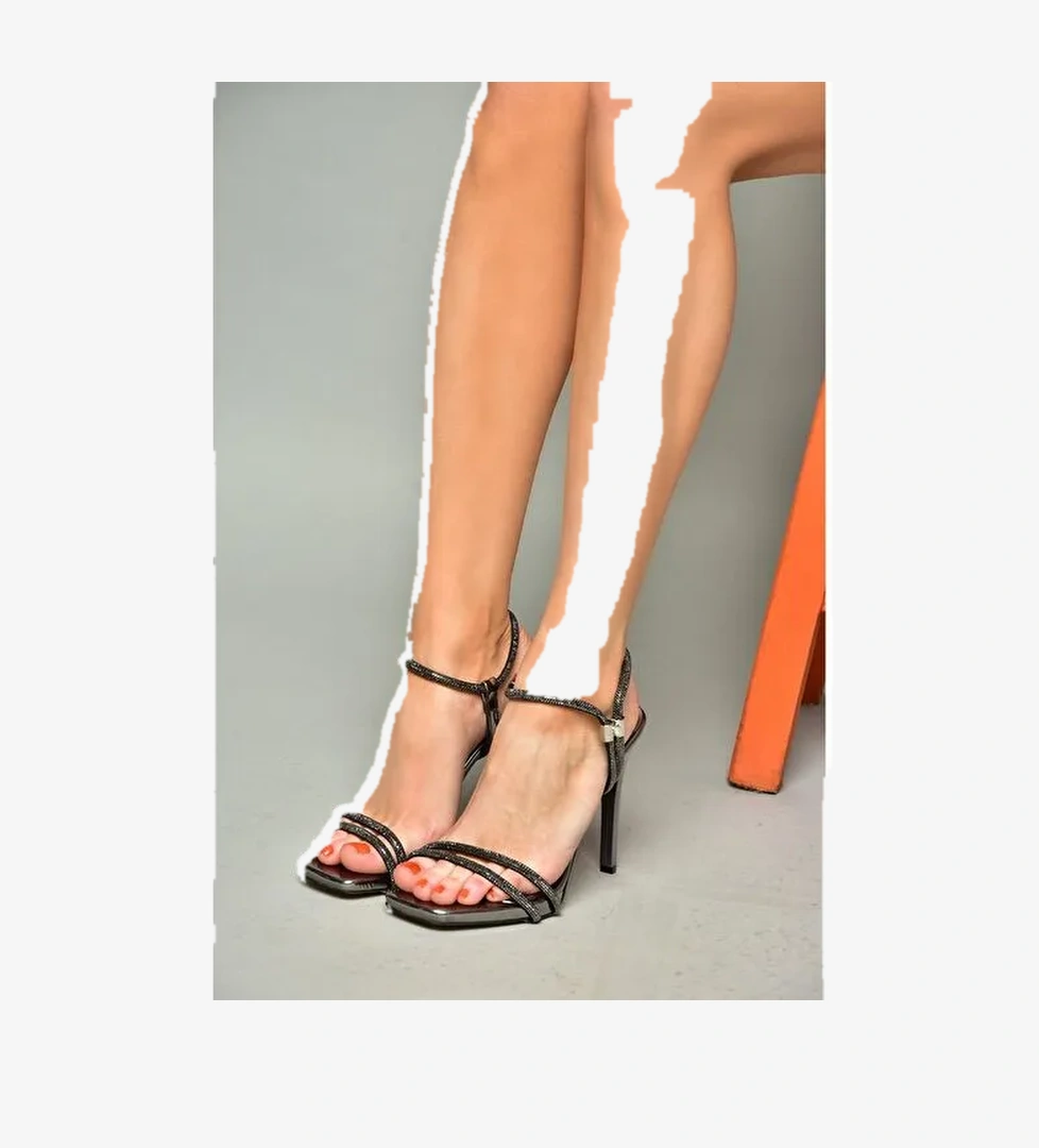 S251776034 Platin Ayna İnce Topuklu Kadın Abiye Ayakkabı - Görsel 1