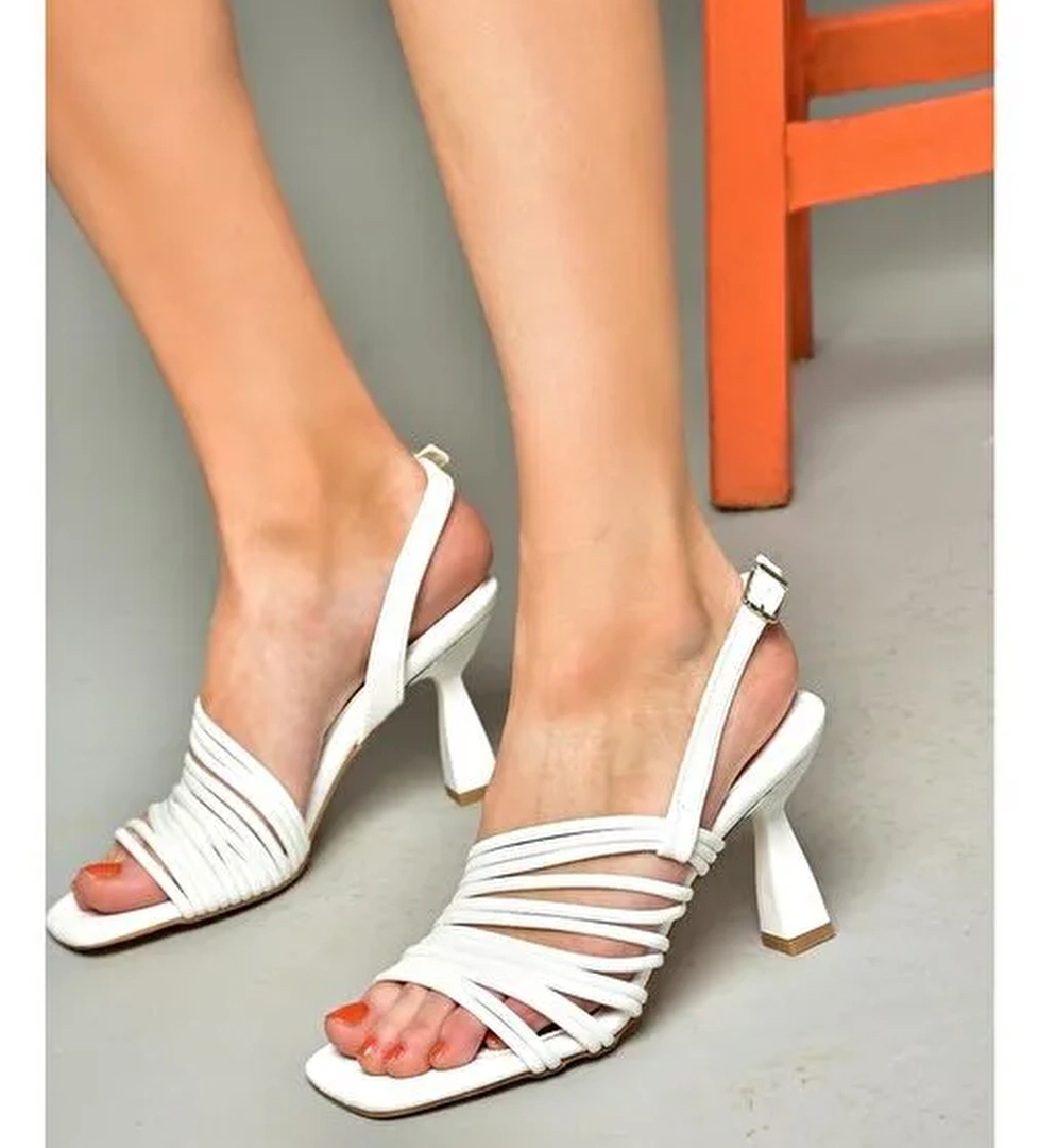 Fox Shoes Beyaz Kadın Topuklu Ayakkabı 12404 - Görsel 1