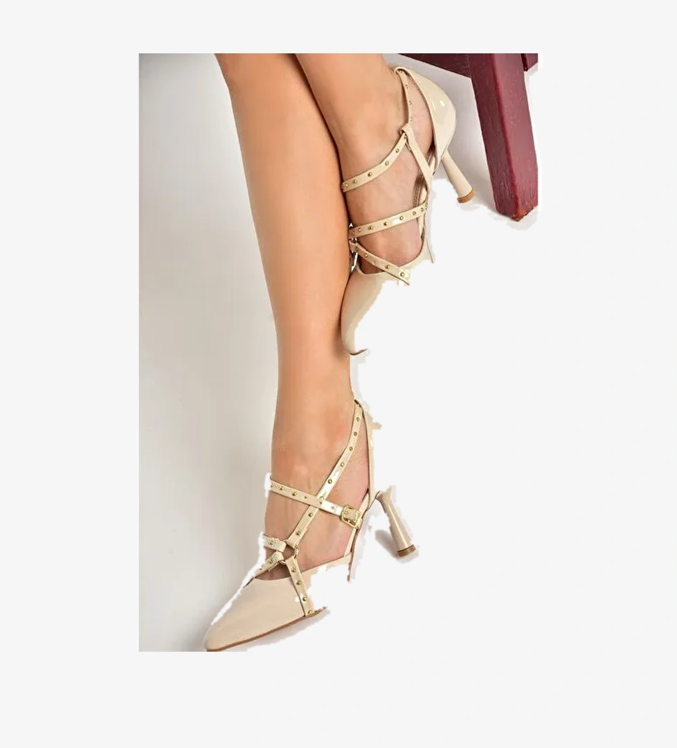 Fox Shoes Ten Kadın Rugan Topuklu Ayakkabı 12748 - Görsel 1