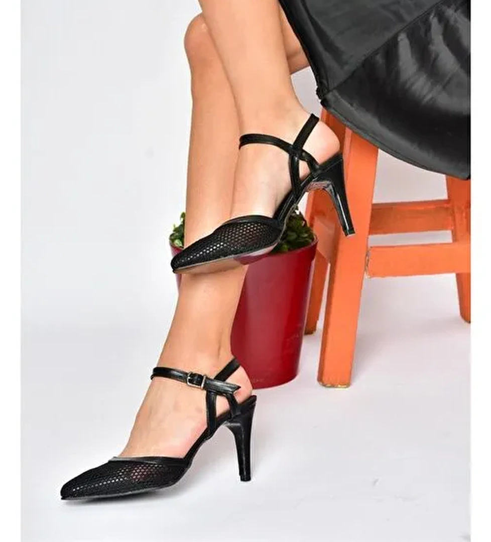 Fox Shoes Siyah Kadın Topuklu Ayakkabı 10346 - Görsel 1
