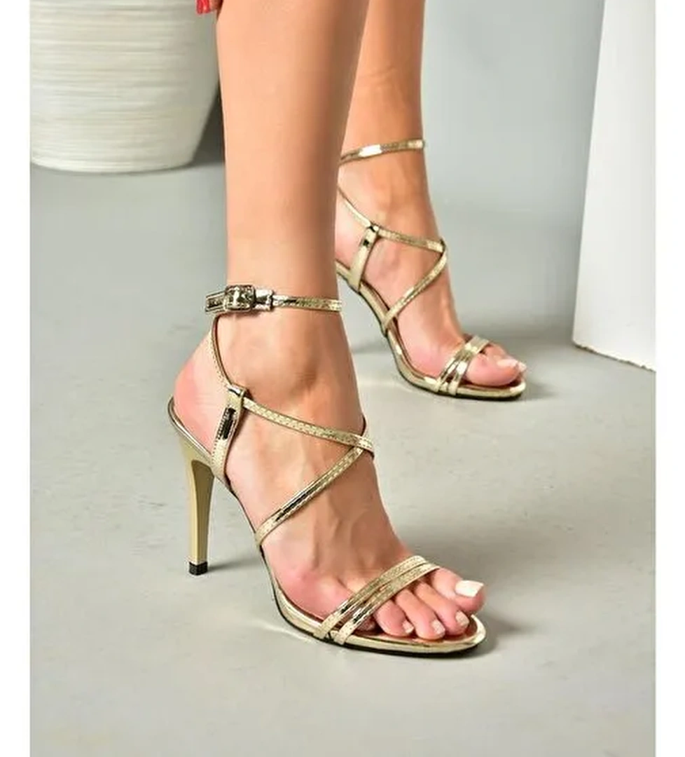 Fox Shoes Altın Kadın Abiye Ayakkabı 11983 - Görsel 1