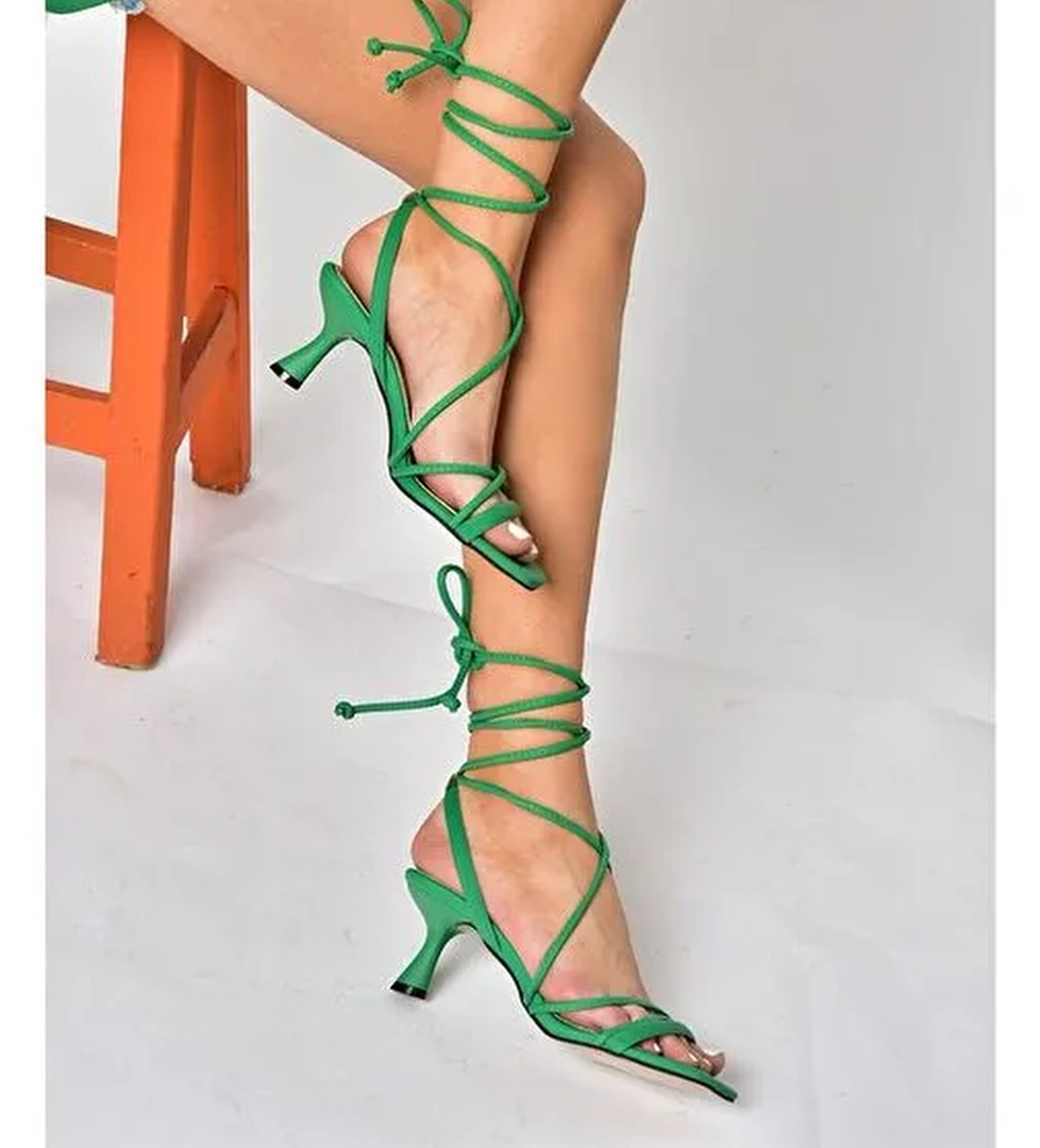 Fox Shoes Yeşil Kadın Topuklu Ayakkabı 10498 - Görsel 1