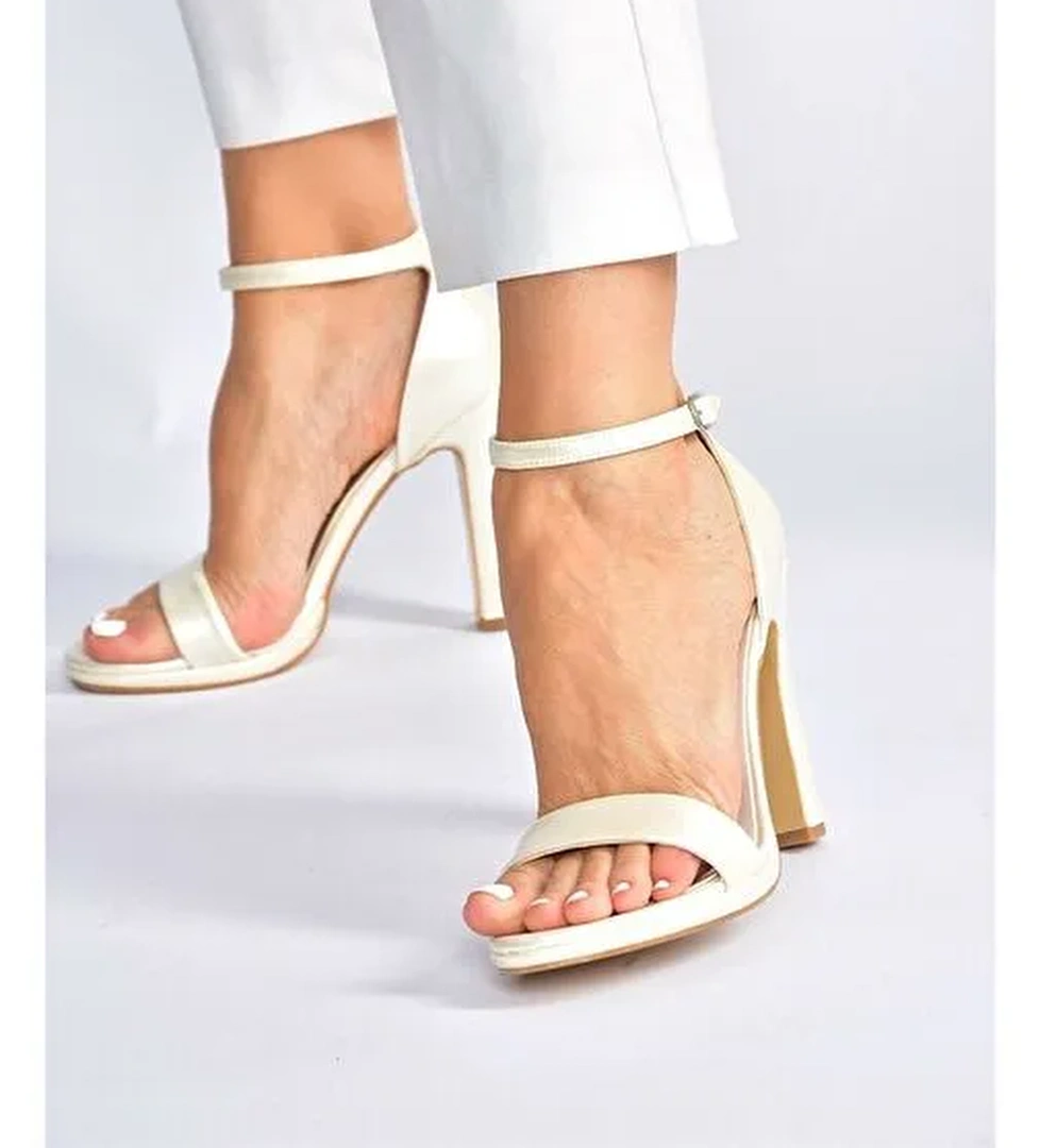 Sedef Tek Bantlı Kalın Topuklu Kadın Ayakkabı M348072309 - Görsel 1