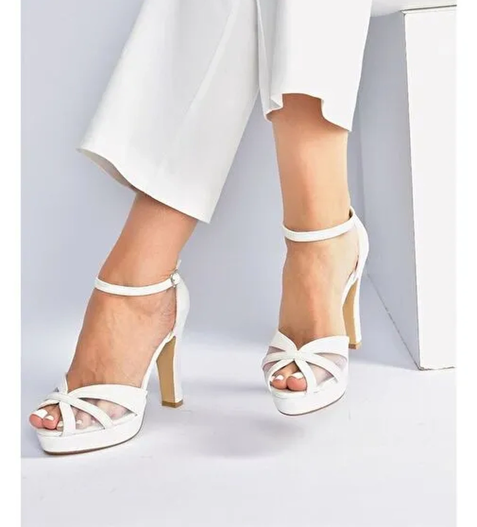 Sedef Platform Topuklu Kadın Abiye Ayakkabı M348202009 - Görsel 1