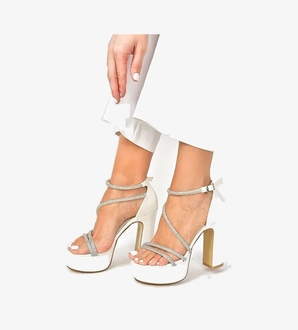 Sedef Platform Kalın Topuklu Kadın Abiye Ayakkabı M348202609 - Görsel 1