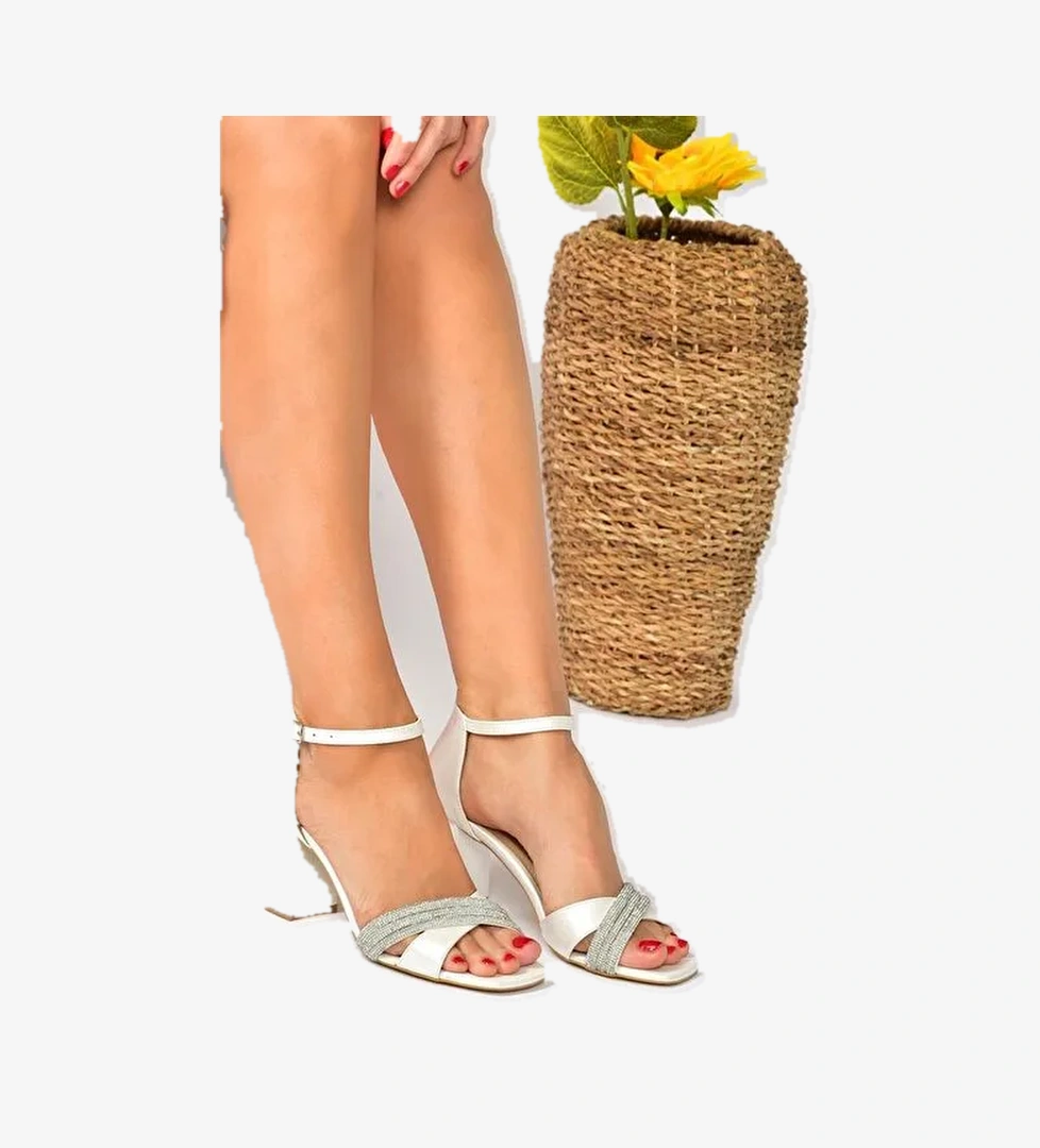 Sedef Taşlı Kalın Topuklu Kadın Abiye Ayakkabı P820006709 - Görsel 1