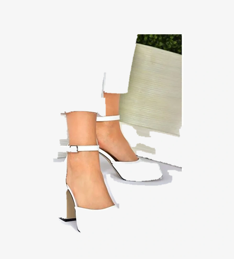 Fox Shoes Beyaz Kadın Platform Topuklu Ayakkabı 8731 - Görsel 1