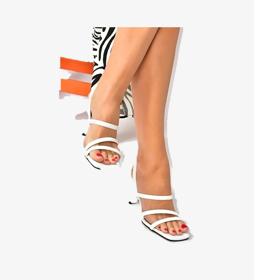 Fox Shoes Beyaz Kadın Topuklu Ayakkabı 10161 - Görsel 1