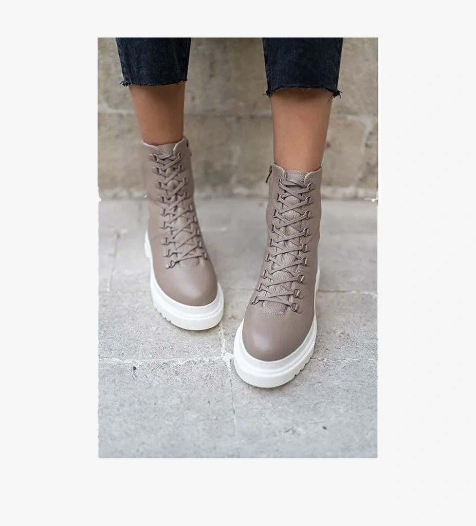 Kayla Vizon Deri Bot - Görsel 1