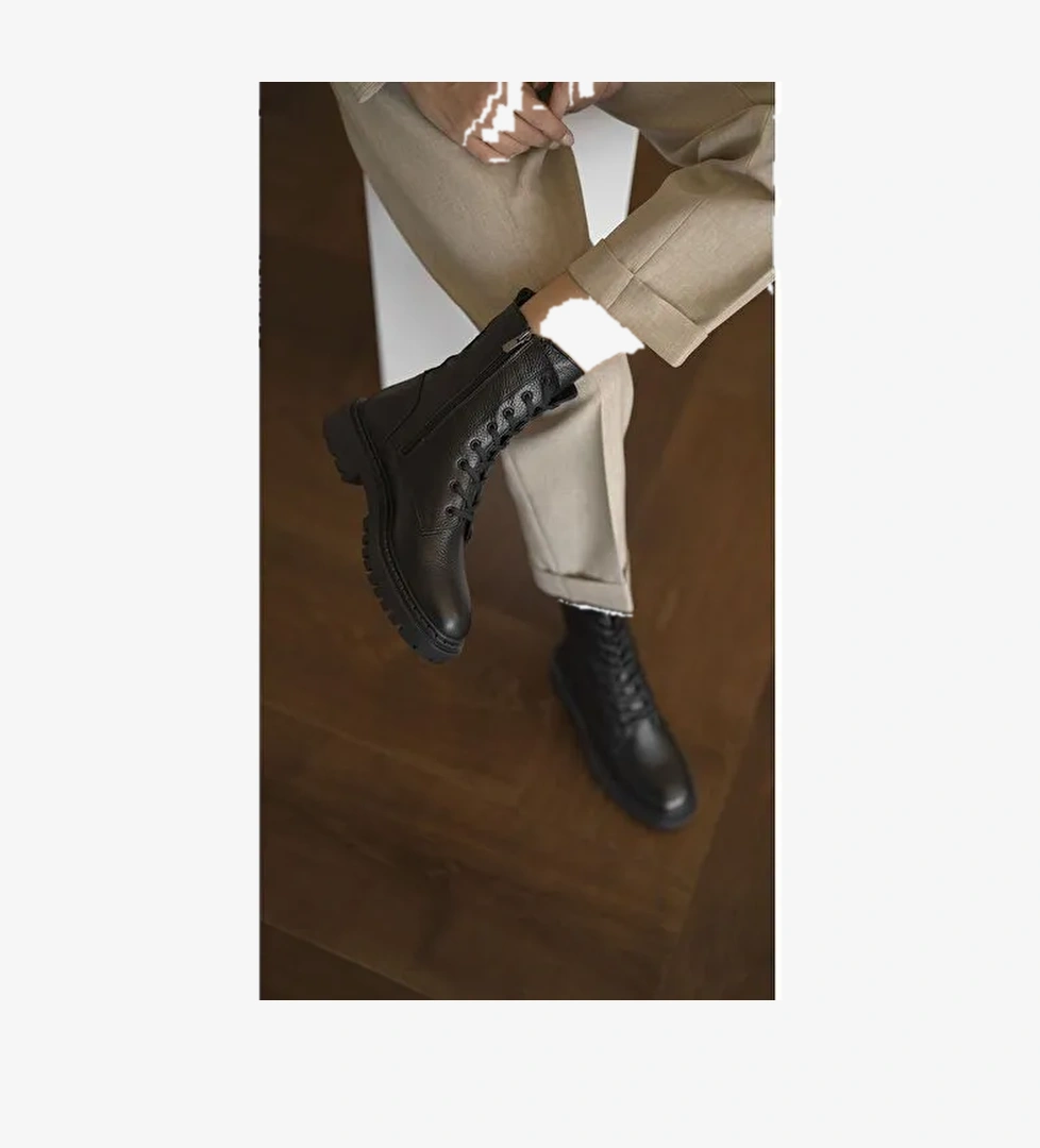 Danita Siyah Deri Postal - Görsel 1